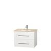 Centra 30 In. Single Vanity in White with Ivory Marble Top with Square Sink and No Mirror