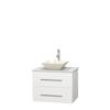 Centra 30 In. Single Vanity in White with Solid SurfaceTop with Bone Porcelain Sink and No Mirror