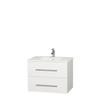 Centra 30 In. Single Vanity in White with Solid SurfaceTop with Square Sink and No Mirror