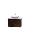 Centra 36 In. Single Vanity in Espresso with White Carrera Top with White Carrera Sink and No Mirror