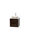 Centra 24 In. Single Vanity in Espresso with Solid SurfaceTop with Bone Porcelain Sink and No Mirror