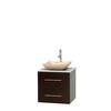 Centra 24 In. Single Vanity in Espresso with Solid SurfaceTop with Ivory Sink and No Mirror