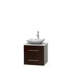 Centra 24 In. Single Vanity in Espresso with Solid SurfaceTop with White Carrera Sink and No Mirror