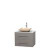 Centra 30 In. Single Vanity in Gray Oak with Solid SurfaceTop with Ivory Sink and No Mirror