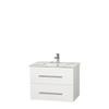 Centra 30 In. Single Vanity in White with White Carrera Top with Square Sink and No Mirror