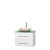 Centra 30 In. Single Vanity in White with Green Glass Top with Ivory Sink and No Mirror