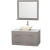 Centra 42 In. Single Vanity in Gray Oak with Solid SurfaceTop with Bone Porcelain Sink and 36 In. Mirror