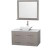 Centra 42 In. Single Vanity in Gray Oak with Solid SurfaceTop with White Porcelain Sink and 36 In. Mirror