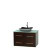 Centra 36 In. Single Vanity in Espresso with Green Glass Top with Black Granite Sink and No Mirror