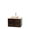 Centra 36 In. Single Vanity in Espresso with Ivory Marble Top with Bone Porcelain Sink and No Mirror