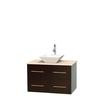Centra 36 In. Single Vanity in Espresso with Ivory Marble Top with White Porcelain Sink and No Mirror