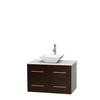 Centra 36 In. Single Vanity in Espresso with Solid SurfaceTop with White Porcelain Sink and No Mirror