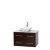 Centra 36 In. Single Vanity in Espresso with Solid SurfaceTop with White Porcelain Sink and No Mirror