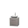 Centra 24 In. Single Vanity in Gray Oak with White Carrera Top with White Carrera Sink and No Mirror
