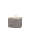 Centra 30 In. Single Vanity in Gray Oak with Ivory Marble Top with Square Sink and No Mirror