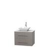 Centra 30 In. Single Vanity in Gray Oak with Solid SurfaceTop with White Porcelain Sink and No Mirror