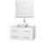Centra 42 In. Single Vanity in White with Solid SurfaceTop with White Porcelain Sink and 36 In. Mirror