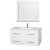 Centra 42 In. Single Vanity in White with Solid SurfaceTop with Square Sink and 36 In. Mirror