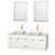 Centra 60 In. Double Vanity in White with Solid SurfaceTop with Bone Porcelain Sinks and 24 In. Mirrors