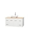 Centra 48 In. Single Vanity in White with Ivory Marble Top with White Porcelain Sink and No Mirror