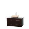 Centra 42 In. Single Vanity in Espresso with White Carrera Top with Ivory Sink and No Mirror