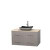 Centra 42 In. Single Vanity in Gray Oak with Ivory Marble Top with Black Granite Sink and No Mirror