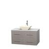 Centra 42 In. Single Vanity in Gray Oak with Solid SurfaceTop with Bone Porcelain Sink and No Mirror