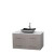 Centra 42 In. Single Vanity in Gray Oak with Solid SurfaceTop with Black Granite Sink and No Mirror