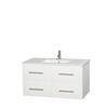 Centra 42 In. Single Vanity in White with Solid SurfaceTop with Square Sink and No Mirror