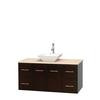 Centra 48 In. Single Vanity in Espresso with Ivory Marble Top with White Porcelain Sink and No Mirror