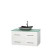 Centra 42 In. Single Vanity in White with Green Glass Top with Black Granite Sink and No Mirror