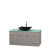 Centra 48 In. Single Vanity in Gray Oak with Green Glass Top with Black Granite Sink and No Mirror