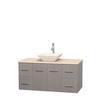 Centra 48 In. Single Vanity in Gray Oak with Ivory Marble Top with Bone Porcelain Sink and No Mirror