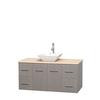 Centra 48 In. Single Vanity in Gray Oak with Ivory Marble Top with White Porcelain Sink and No Mirror