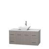 Centra 48 In. Single Vanity in Gray Oak with Solid SurfaceTop with White Porcelain Sink and No Mirror