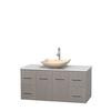 Centra 48 In. Single Vanity in Gray Oak with Solid SurfaceTop with Ivory Sink and No Mirror
