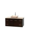 Centra 48 In. Single Vanity in Espresso with Ivory Marble Top with Ivory Sink and No Mirror