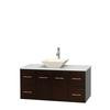 Centra 48 In. Single Vanity in Espresso with Solid SurfaceTop with Bone Porcelain Sink and No Mirror