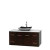 Centra 48 In. Single Vanity in Espresso with Solid SurfaceTop with Black Granite Sink and No Mirror
