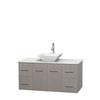 Centra 48 In. Single Vanity in Gray Oak with White Carrera Top with White Porcelain Sink and No Mirror