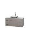 Centra 48 In. Single Vanity in Gray Oak with White Carrera Top with White Carrera Sink and No Mirror