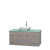Centra 48 In. Single Vanity in Gray Oak with Green Glass Top with White Porcelain Sink and No Mirror