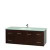 Centra 60 In. Single Vanity in Espresso with Green Glass Top with Square Sink and No Mirror
