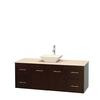 Centra 60 In. Single Vanity in Espresso with Ivory Marble Top with Bone Porcelain Sink and No Mirror
