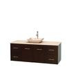 Centra 60 In. Single Vanity in Espresso with Ivory Marble Top with Ivory Sink and No Mirror