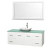 Centra 60 In. Single Vanity in White with Green Glass Top with White Carrera Sink and 58 In. Mirror