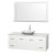 Centra 60 In. Single Vanity in White with Solid SurfaceTop with White Carrera Sink and 58 In. Mirror