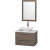 Amare 30 In. Single Grey Oak Bathroom Vanity, Solid SurfaceTop, White Carrera Sink, 24 In. Mirror