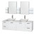 Amare 72 In. Double Bathroom Vanity in Glossy White, Solid SurfaceTop, White Carrera Sinks, Med Cabinet