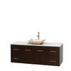 Centra 60 In. Single Vanity in Espresso with White Carrera Top with Ivory Sink and No Mirror